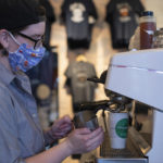 Barista preparing a coffee