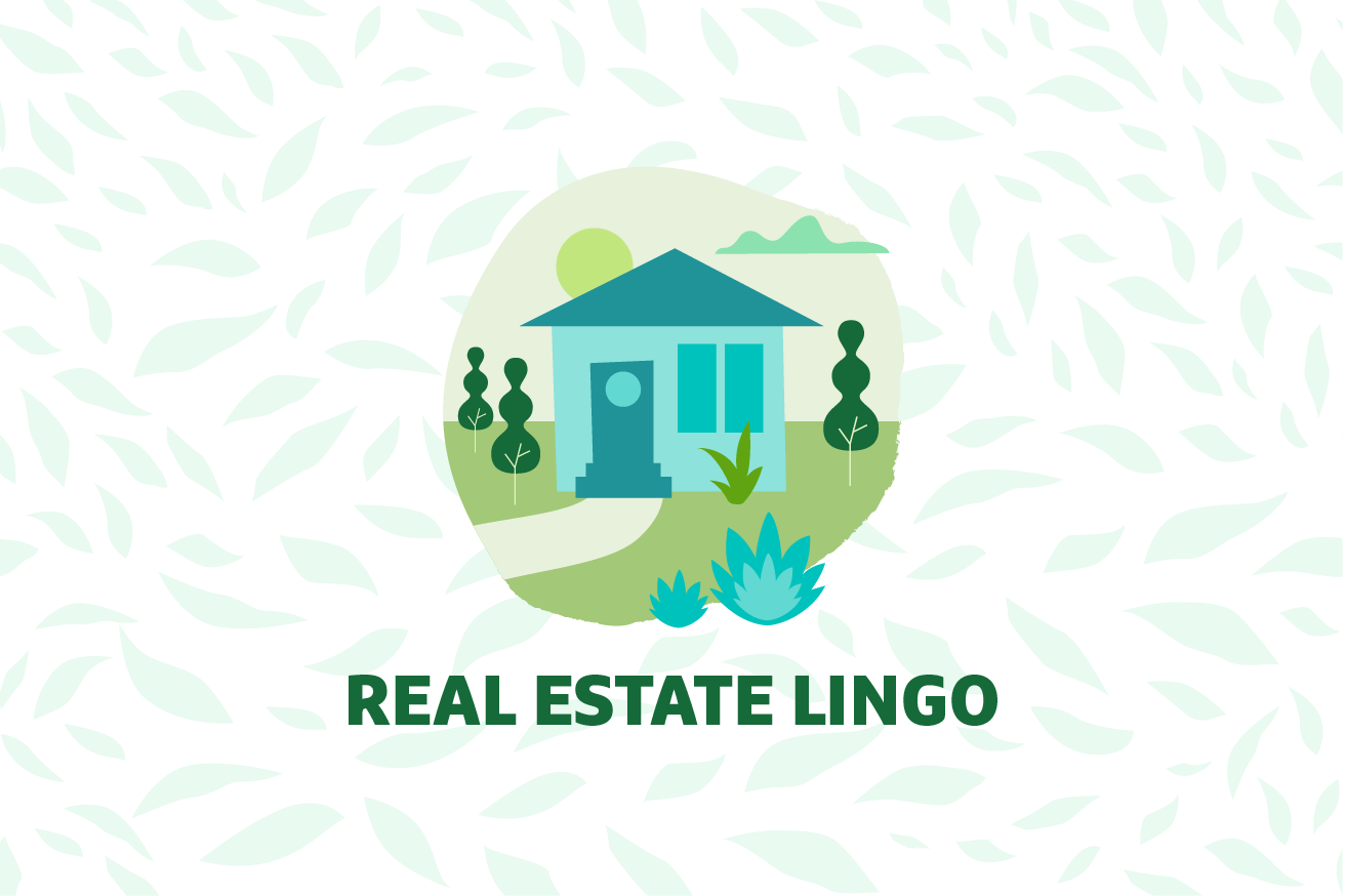 Graphic of a house with "Real Estate Lingo" text overlayed