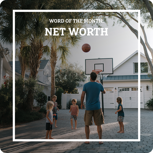 Father plays basketball with children